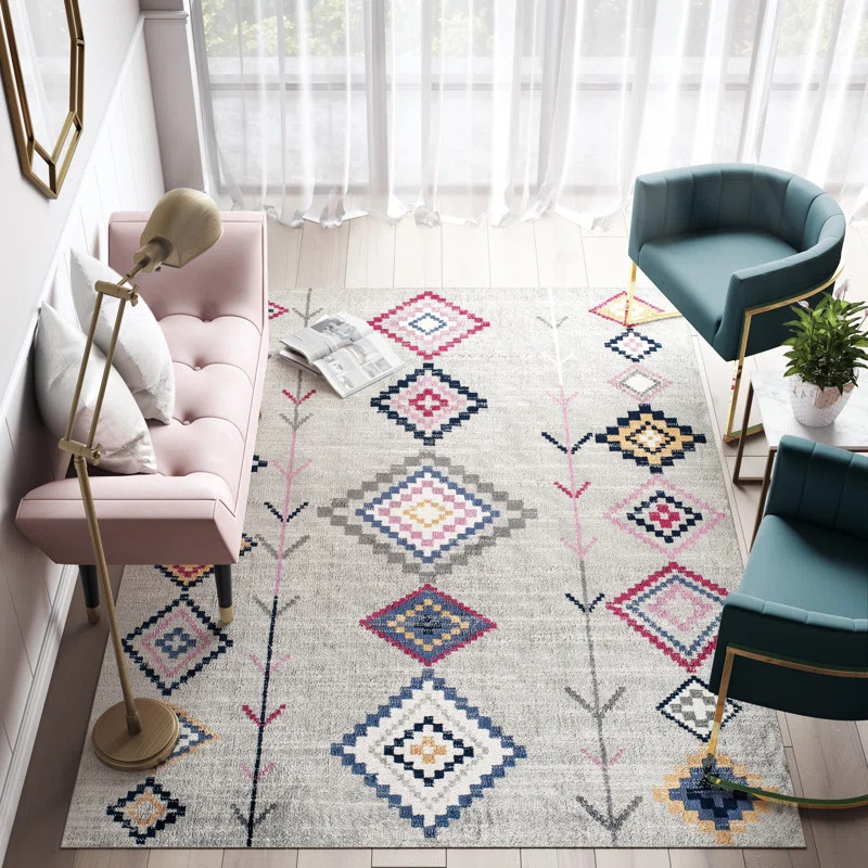 Southwestern Light Gray Area Rug | Wayfair North America