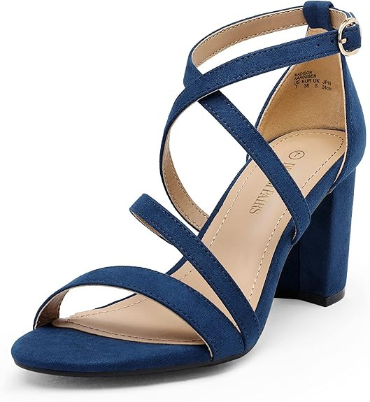 DREAM PAIRS Women’s Ankle Strap Dress Pump Low Chunky Heel Sandals | Amazon (US)