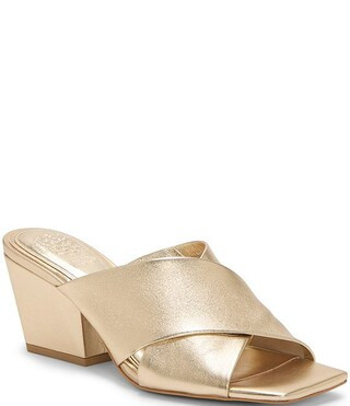 Kespa Leather Cross Band Slide Sandals | Dillard's