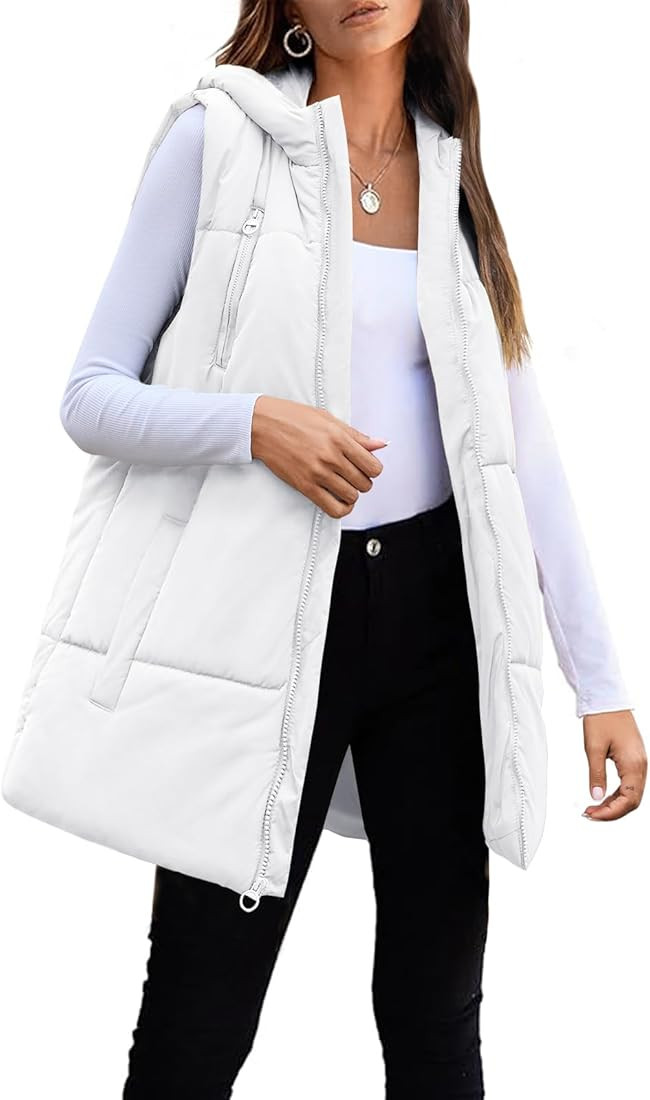 Tankaneo Womens Winter Puffer Vest Sleeveless Hooded Padded Gilet Coat Quilted Jackets with Pocke... | Amazon (US)