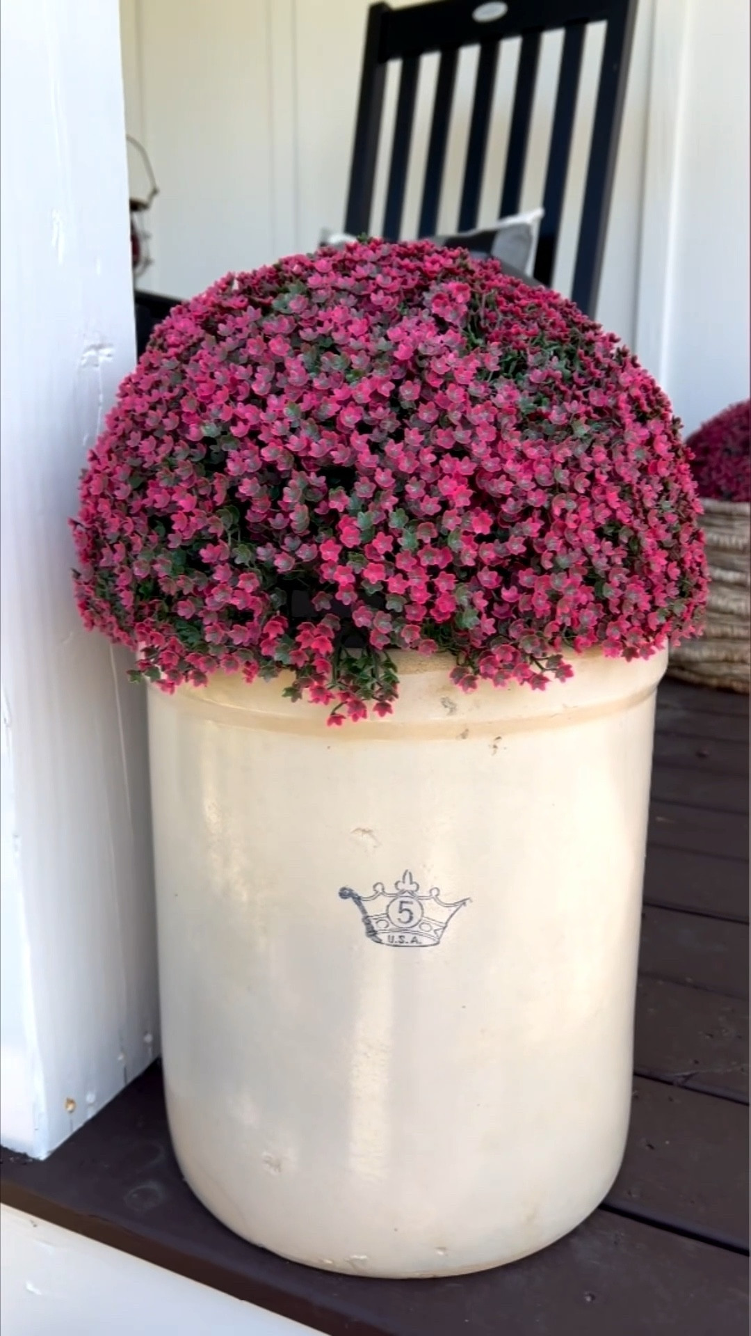 Okay so I jumped on the bandwagon and ordered some of the viral faux mums and let me tell you, they are perfect. They look great in my crocks on the front porch! And now I don’t have to spend a ton of money on mums just to kill them later! 😉

#LTKSeasonal #LTKHome #LTKSaleAlert