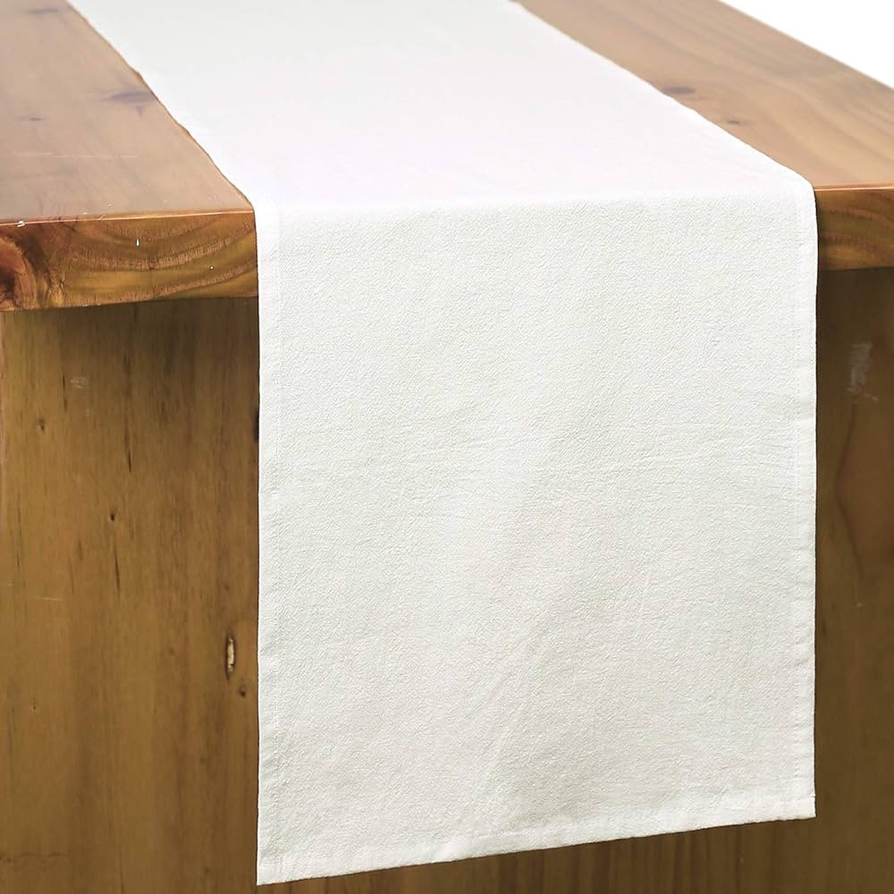 White Table Runner Rustic Table Runner 72 Inches Birthday Party Cotton Fabric Wedding Decor Baby ... | Amazon (US)