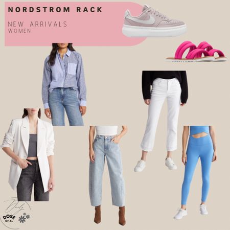New arrivals
Spring outfit 
Workout outfit 
Outfit for spring 
Blazer 
Poplin shirt 
Button up shirt 
Parachute pants 
Flare jeans 
Sandals 
Platform shoes 
Sorel sandals 
Platform sneaker
Stripe button up shirt
