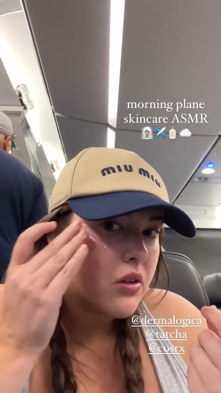 @dermalogica 
@tatcha 
@cosrx  morning plane 
skincare ASMR 
🧖🏽‍♀️✈️🧴☁️