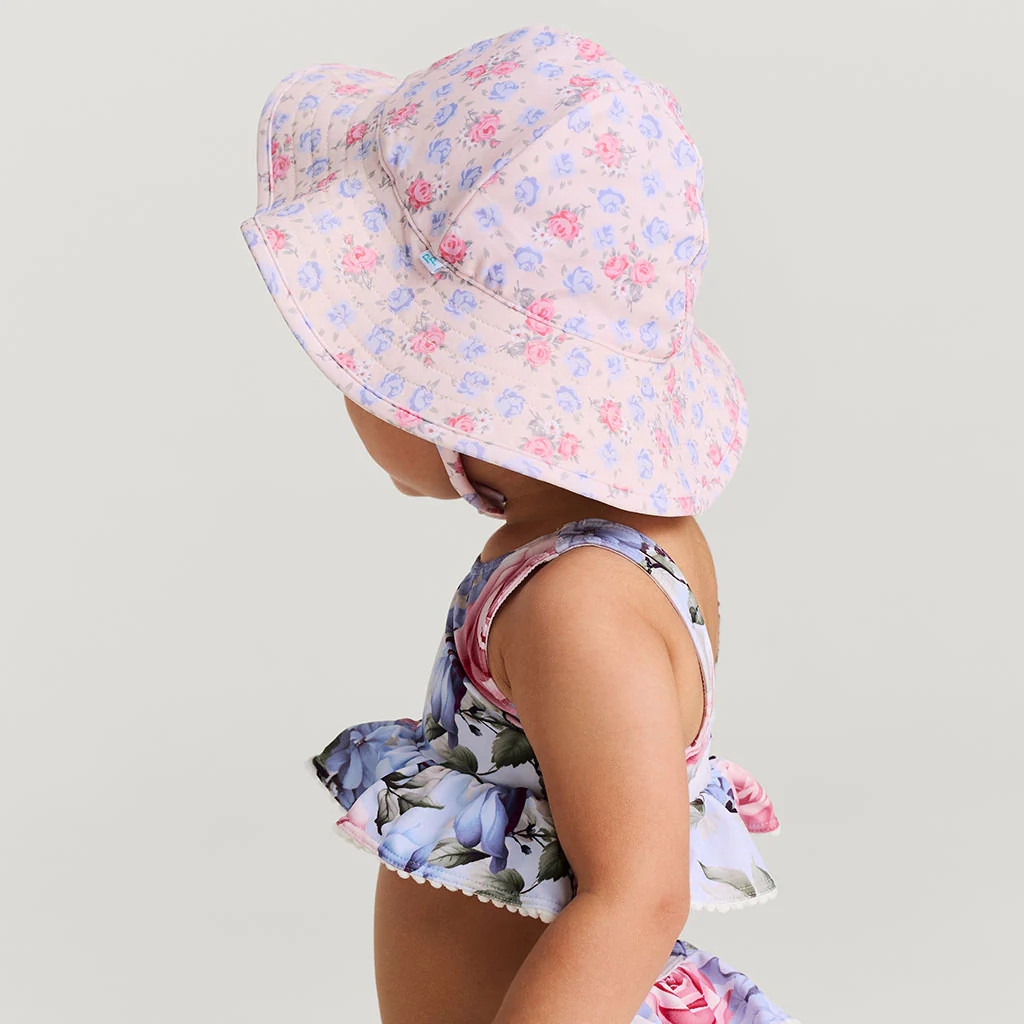 Floral Pink Baby Girl Sunhat | Laney | Posh Peanut