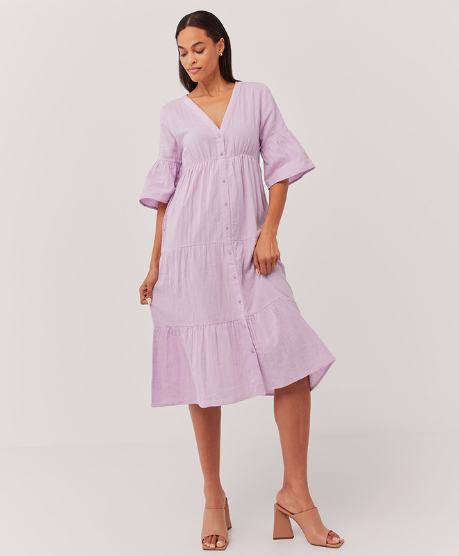 the coastal midi dress | Pact Apparel