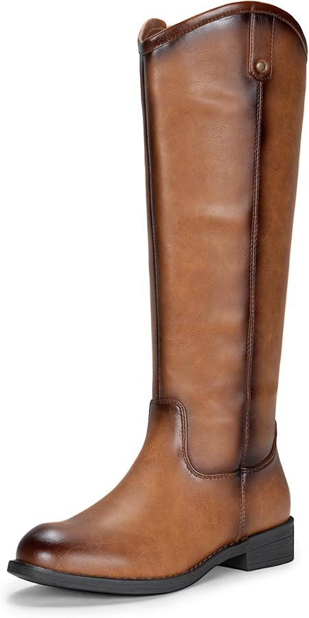 Vepose Women's Knee High Boots 956 Wide Calf Zipper Tall Fashion Boots | Amazon (US)