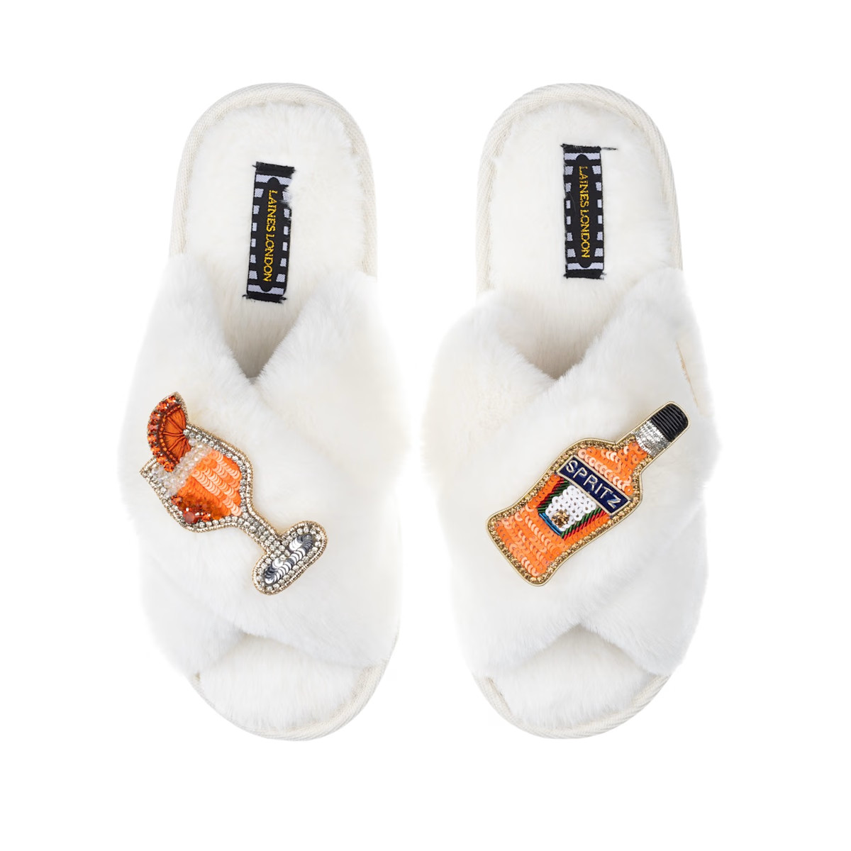 Classic Laines Slippers With Artisan Summer Spritz Brooches - Cream | Wolf & Badger (US)