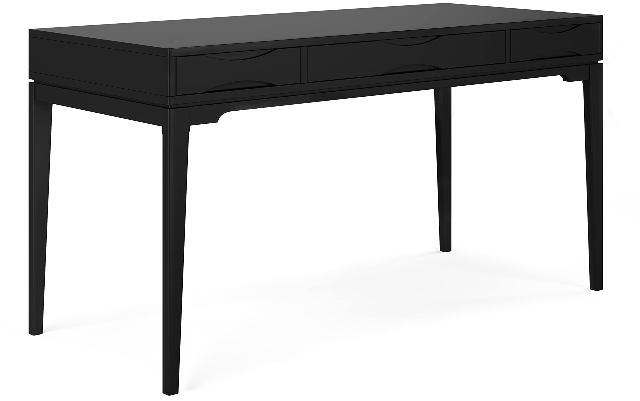 SIMPLIHOME Harper SOLID HARDWOOD Mid Century Modern 60 Inch Wide Desk in Black, For the Office De... | Amazon (US)