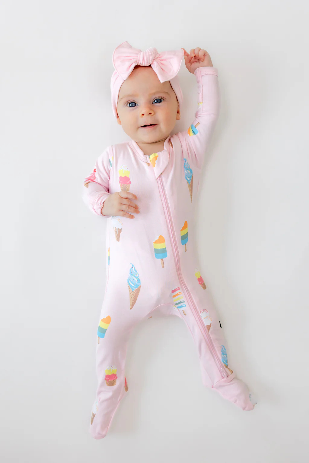 Zippered Footie in Sakura Ice Cream | Kyte Baby