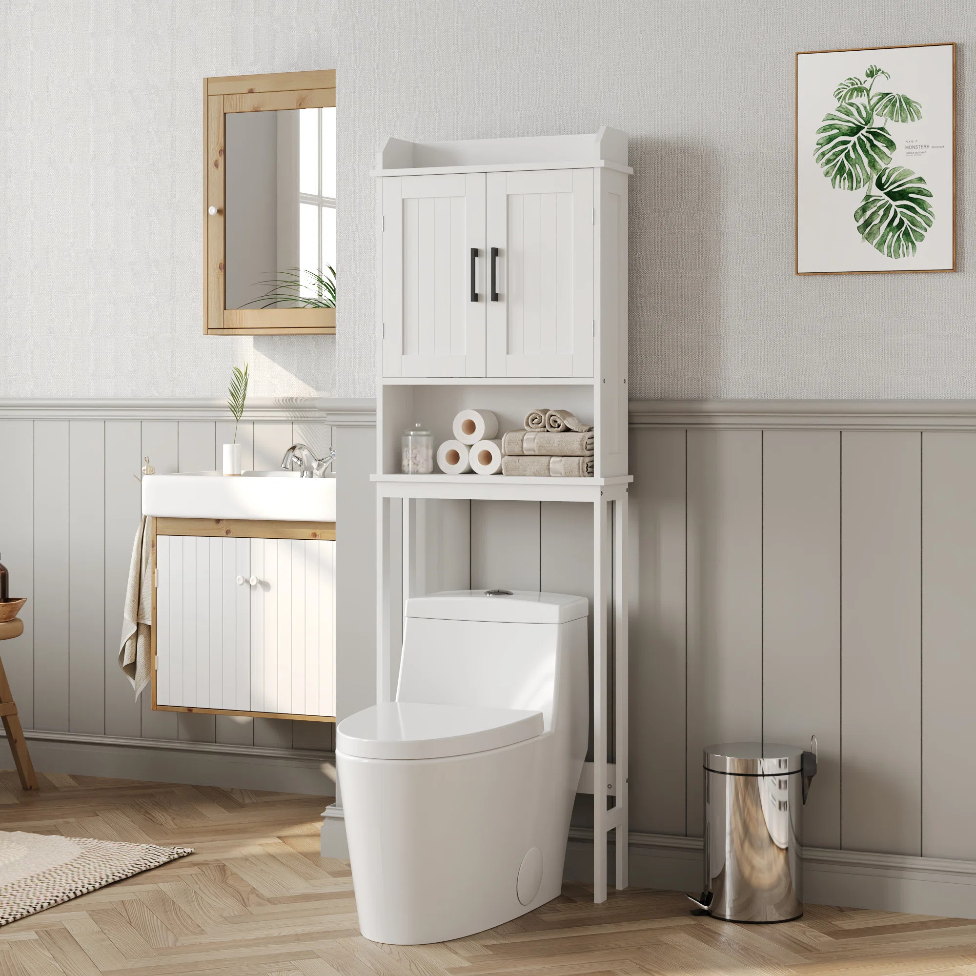 DeerValley Bathroom Freestanding Over the Toilet Storage Cabinet, White | Wayfair North America