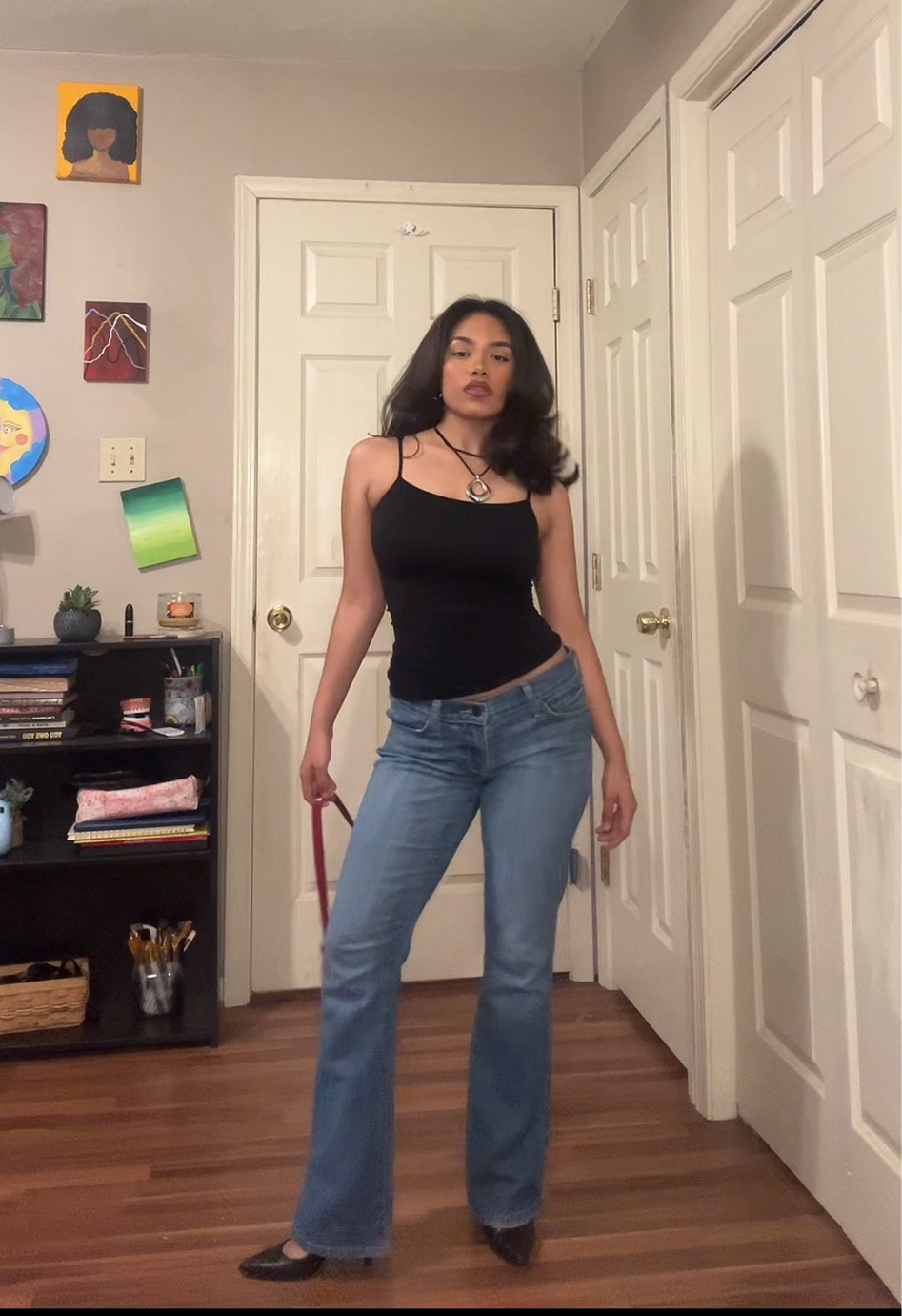 night out fit
tj maxx top (S)
bootcut jeans (4) 
MK heels (5)