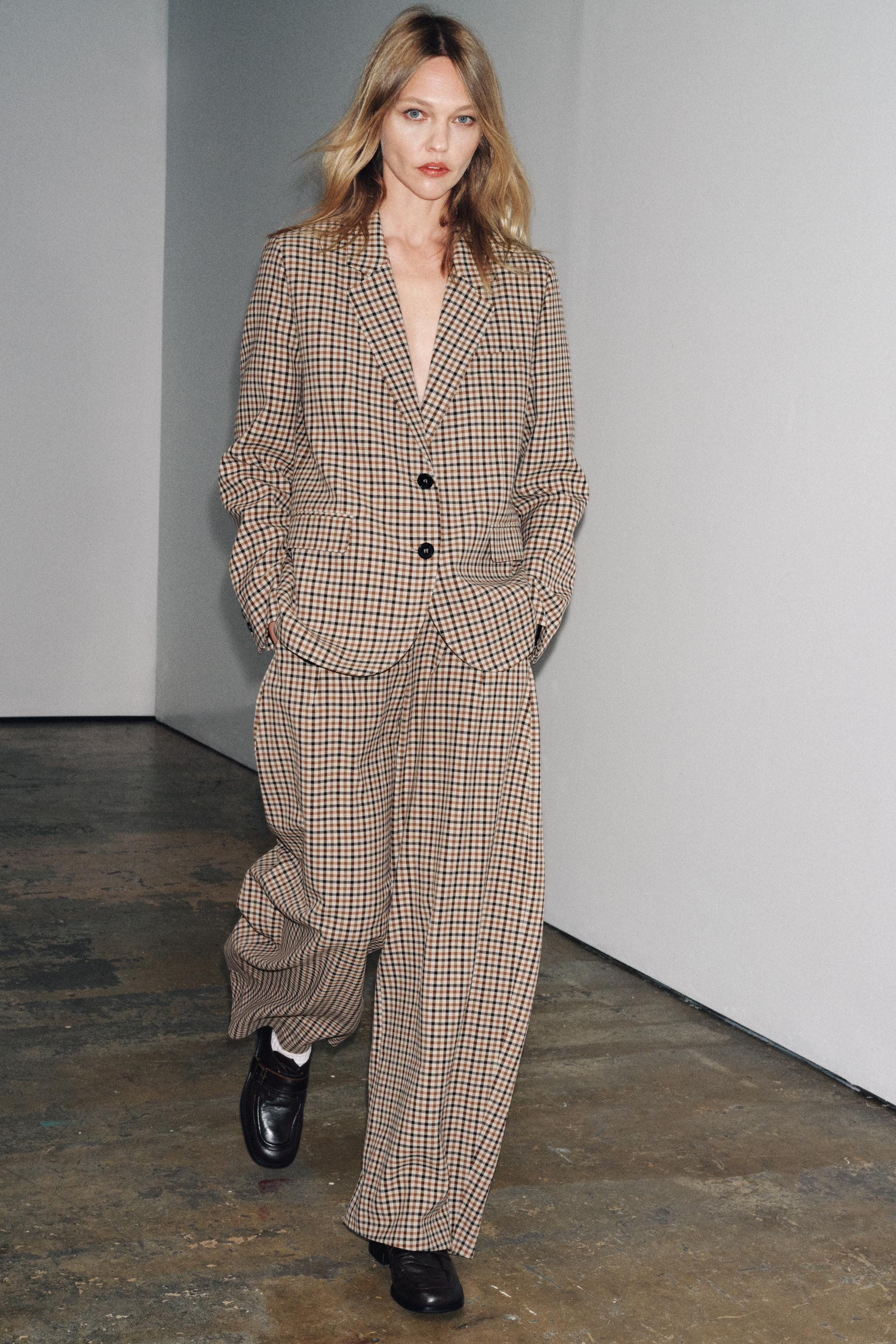 ZW COLLECTION CHECK STRAIGHT BLAZER | Zara UK