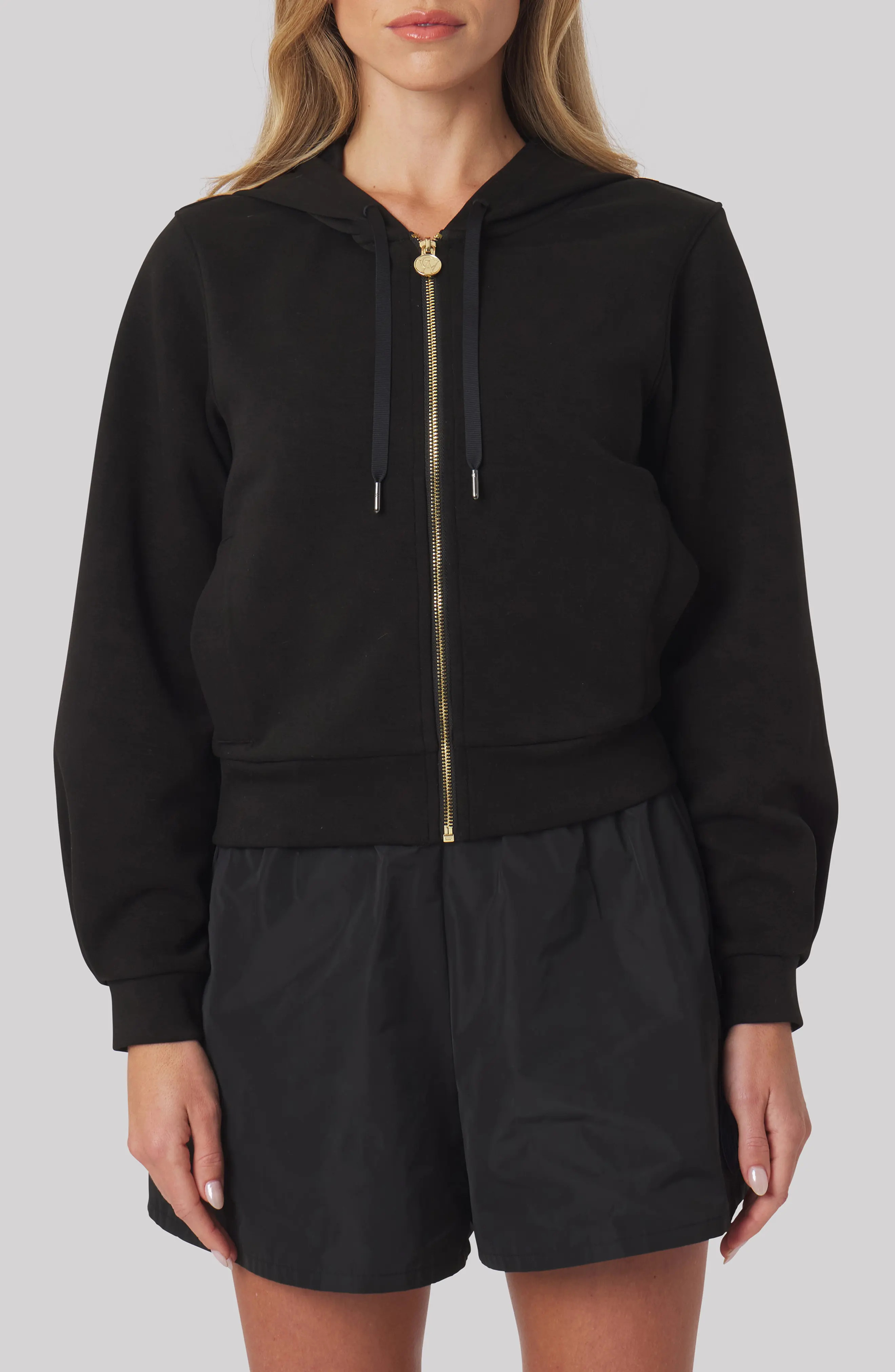 Williams Athletic Club Molly Lightweight Performance Full Zip Hoodie in Black at Nordstrom, Size Large | Nordstrom