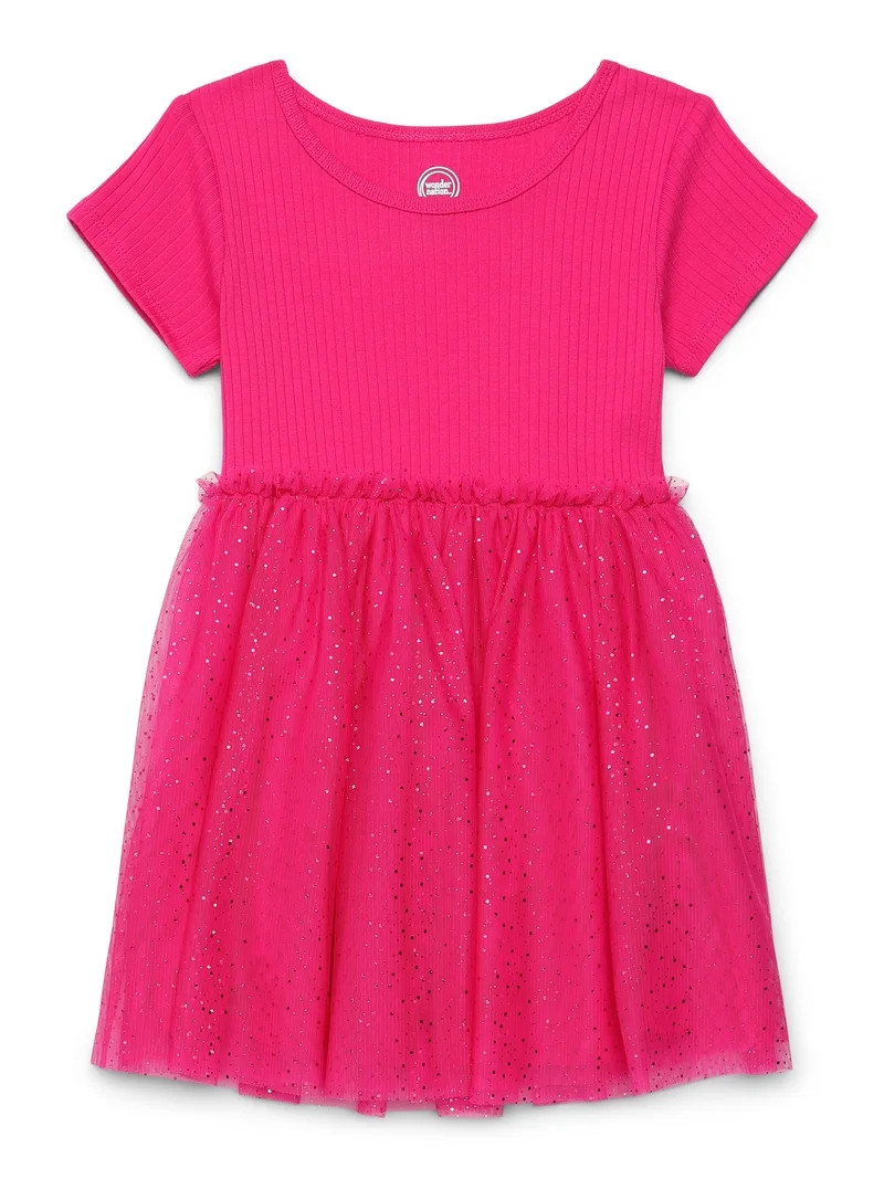 Wonder Nation Girls Tutu Dress with Short Sleeves, Sizes 4-18 & Plus | Walmart (US)