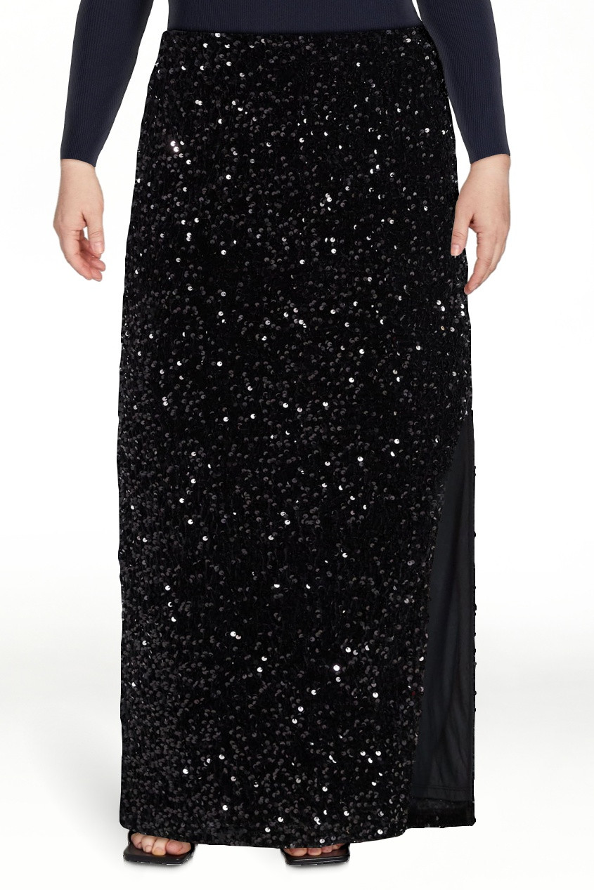 Madden NYC Women's Sequin Velour Maxi Skirt, Sizes XXS-XXL | Walmart (US)