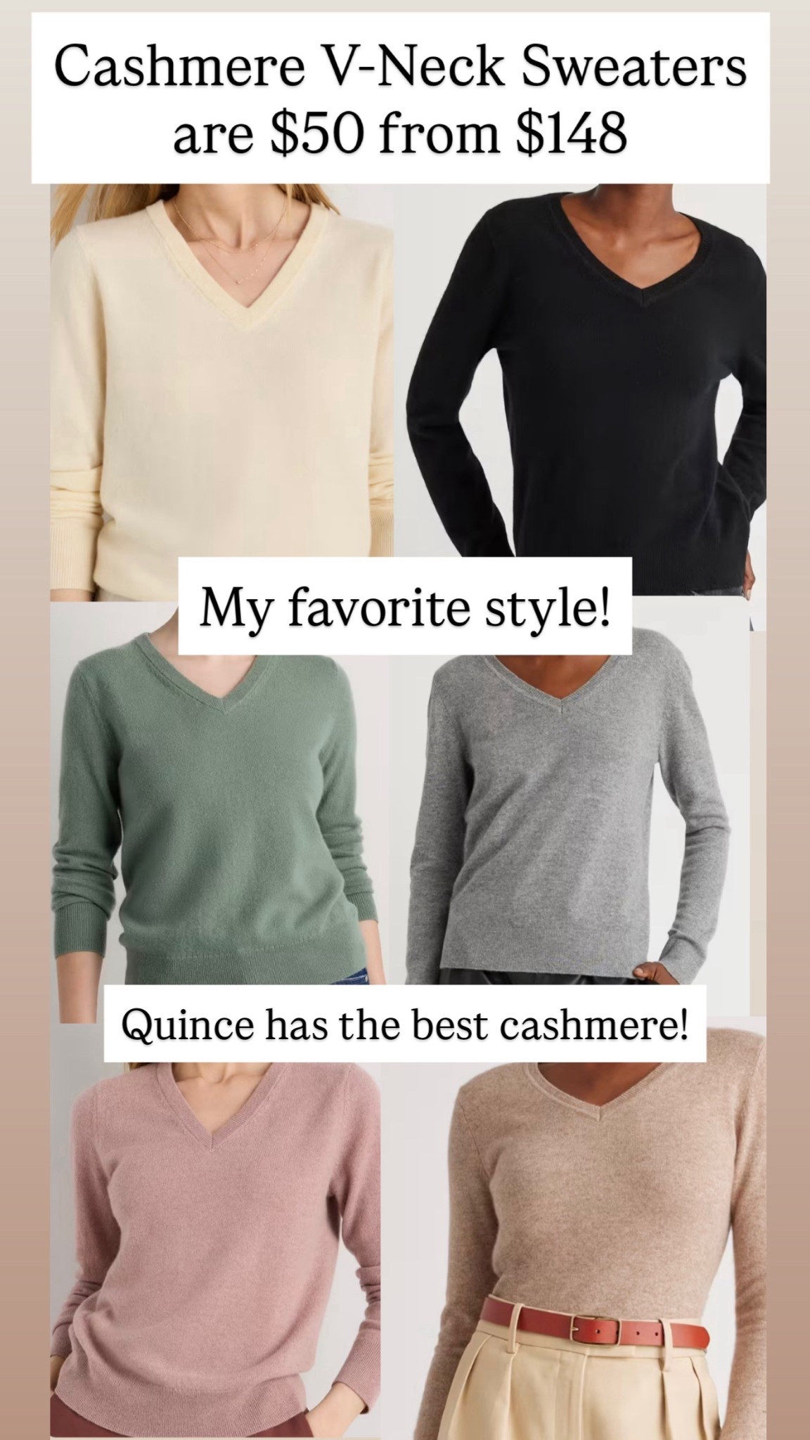 Cashmere V-Neck Sweaters are $50 from $148

#LTKSaleAlert