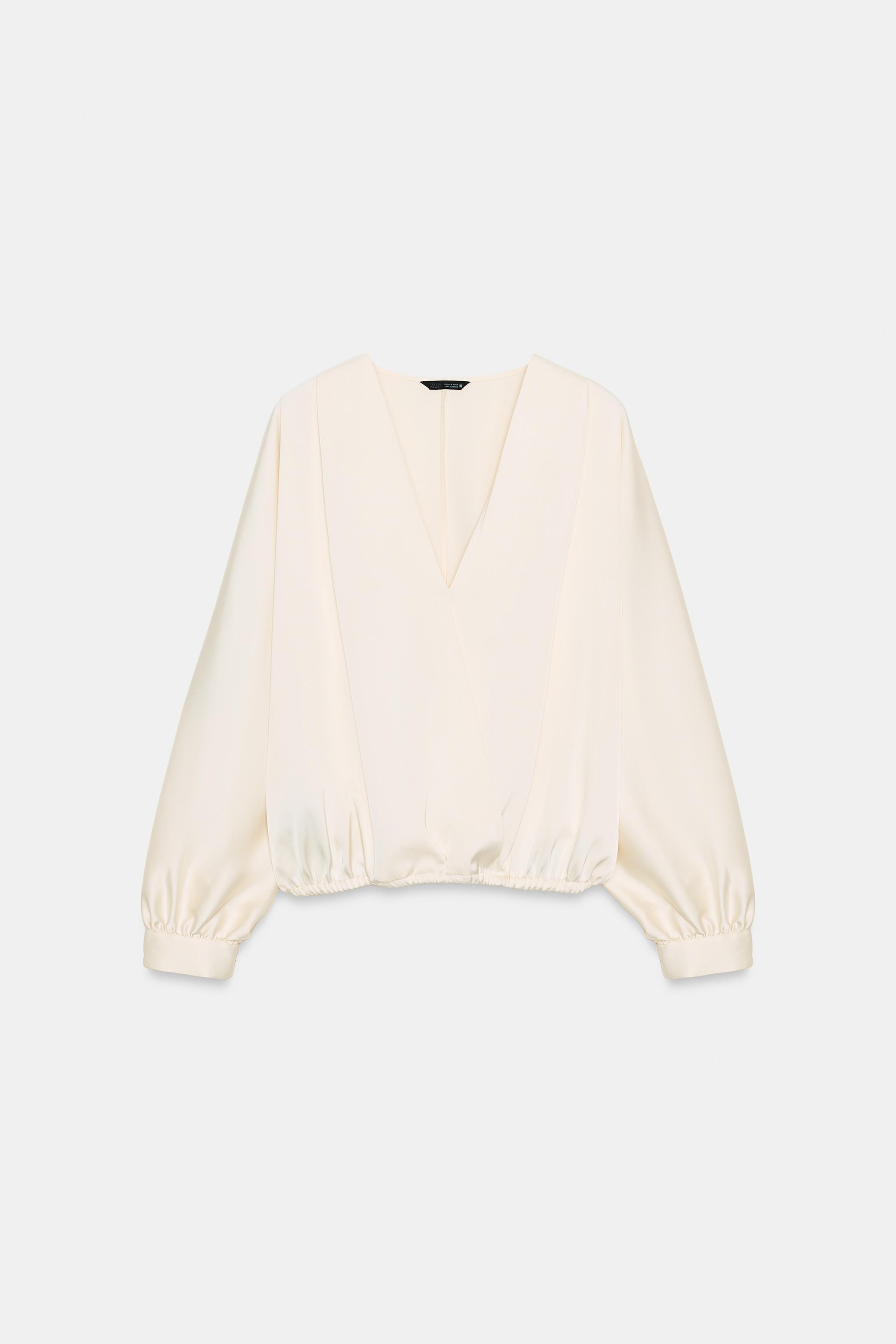 SATIN EFFECT WRAP BLOUSE | Zara US