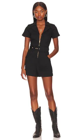 Outlaw Romper in Washed Black | Revolve Clothing (Global)