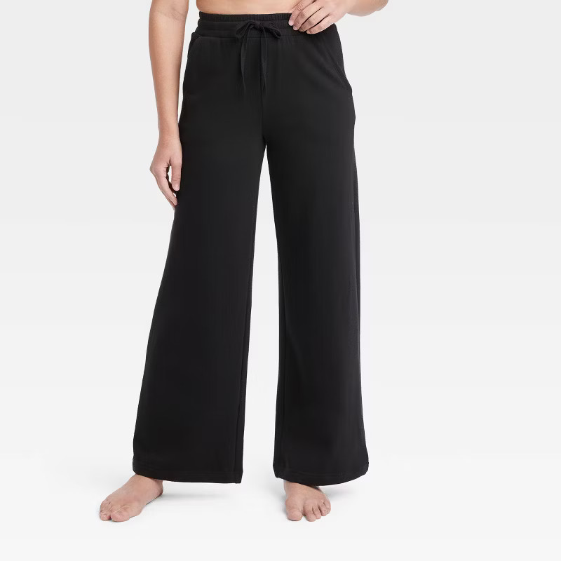 Women's Fleece Wide Leg Lounge Pants - Colsie™ | Target