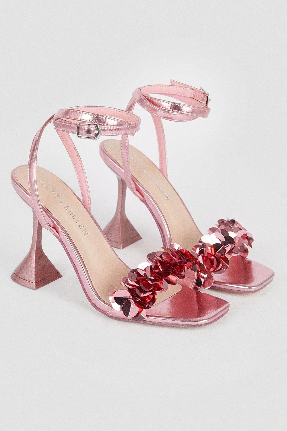 Sequin Flare Detail Heel | Karen Millen US