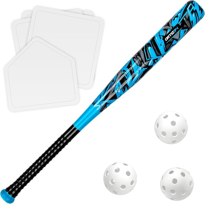 Grand Slam Set- Graffiti Plastic Bat, David Ortiz Backyard Baseball Set with 3 Balls, 4 Throw Dow... | Amazon (US)