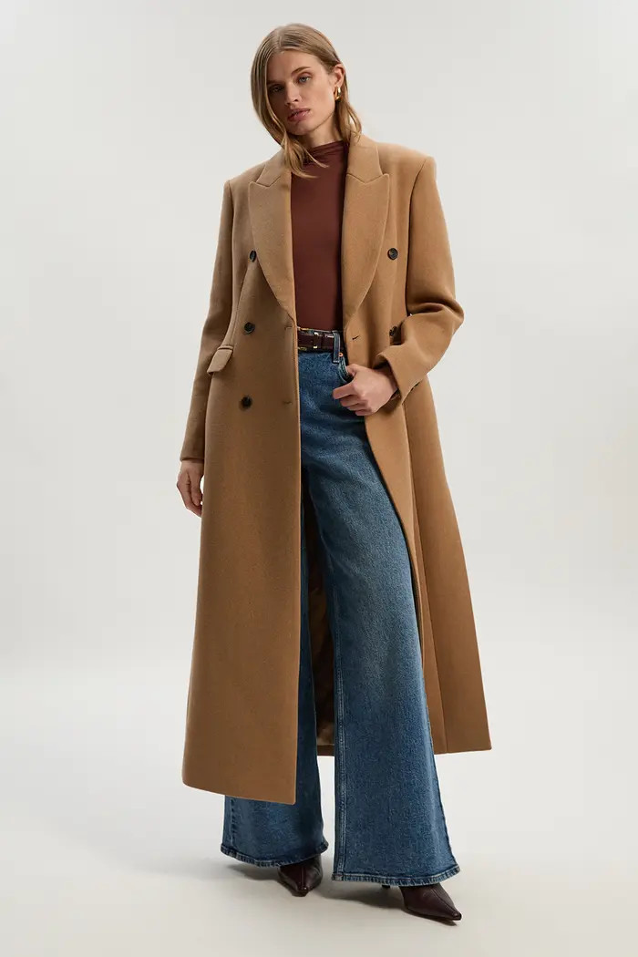 Wool Double Breasted Tailored Maxi Coat | Nordstrom