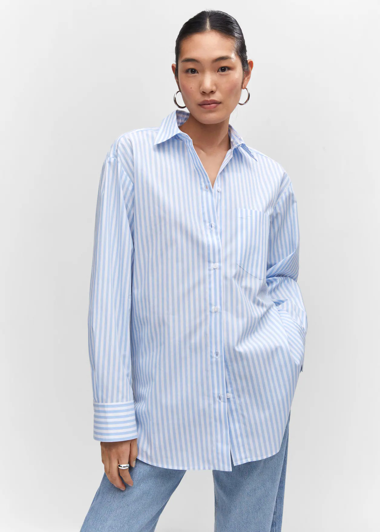 Pocket oversize shirt -  Women | Mango United Kingdom | MANGO (UK)