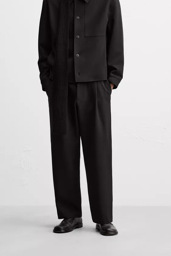 RELAXED FIT PLEATED PANTS | Zara US