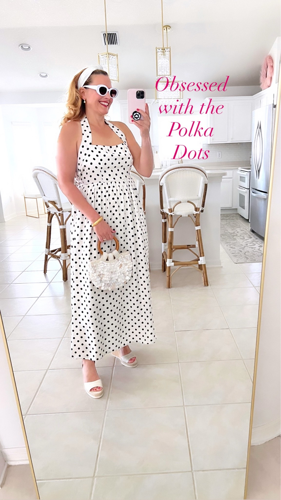 🫶🏻POLKA DOT DRESS: #ad Bringing some summer vibes with this outfit! #petalandpup @Petal & Pup  

🫶🏻Loving this polka dot maxi dress. It beautifully highlights your shoulders. The length of the dress is perfect and it creates a chic silhouette as you move. 

🫶🏻It has functional side pockets, an inside lining and zips up the back. I’m wearing a large. There is NO STRETCH on the back panels. This is a tight fit for me. I’m a 36B chest. Fabric feels fantastic!

#LTKSeasonal #LTKOver40 #LTKSaleAlert #LTKTravel #LTKgrwm #LTKootd #LTKMidsize #LTKSwim #LTKWedding