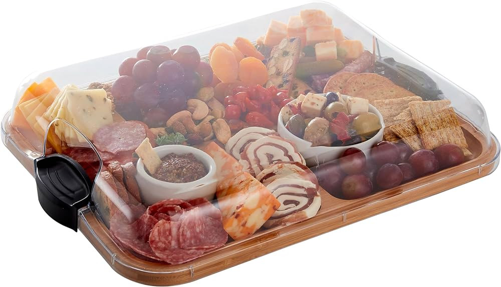 Farberware Build-a-Board Cutting Board with Compartments and Clear Locking Lid for Charcuterie, S... | Amazon (US)