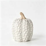 Staron Cream Embossed Ceramic Pumpkin, Distressed Textured Pumpkin Sculptures for Table Centerpie... | Walmart (US)