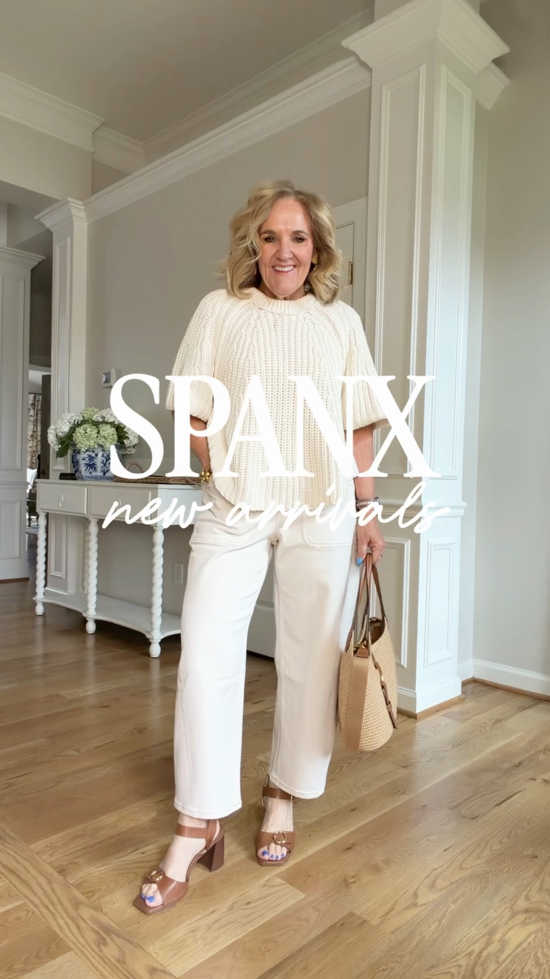 Spanx LTK sale 20% off sitewide 3/12-3/15
Use code LTKSPANX
Even works on sale prices 
Im wearing a medium petite in bottoms and a medium in tops unless noted below
The dark wash wide leg jeans run snug. Size up especially if thicker in the middle. 
Stretch twillbarrrl pants run big. Size down if inbetween 
Striped sweater size small 
Ecru sweater size medium 
Denim
Shirt size small 

#LTKspring #LTKSpringSale #LTKSaleAlert