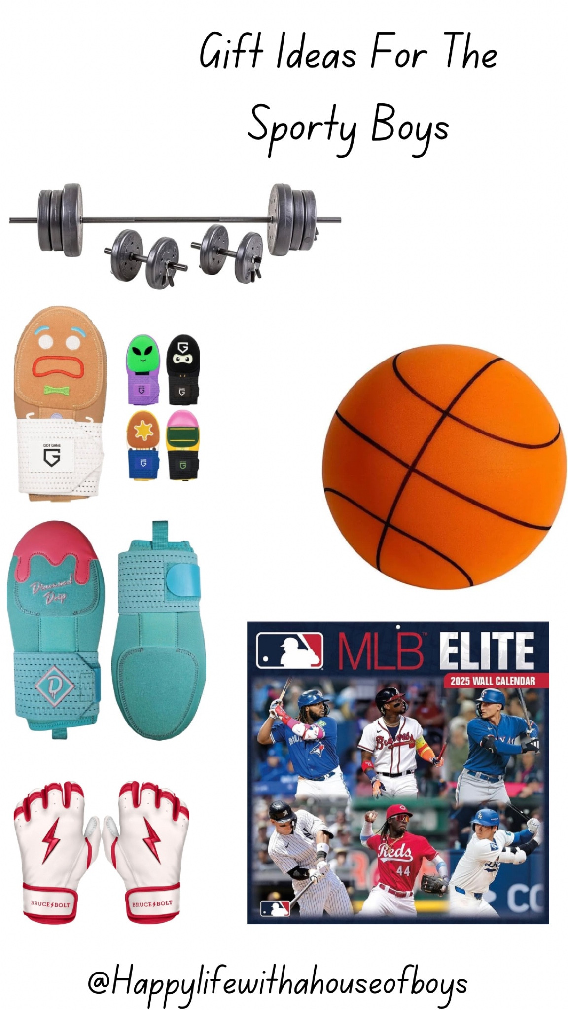 #giftideas #sports #sportyboys #baseball #badketball #weighttraining #slidingmitts #brucebolt #battinggloves #calender #barbell

#LTKHoliday #LTKGiftGuide #LTKKids