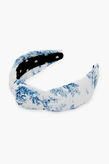 Blue Toile Knotted Headband | Tuckernuck (US)