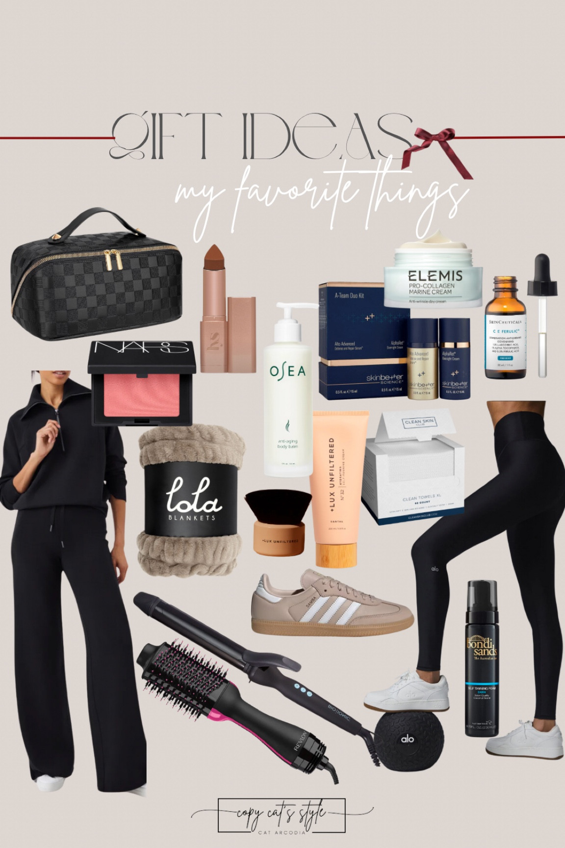 My favorite things! I would rebuy and gift all of these items over and over!! Spanx air essentials, SkinCeuticals, Elemis, Alo leggings, Lola blankets, bronzer stick, nars blush, Osea body balm, lux unfiltered, skinbetter, sambas, revlon blow dryer brush, long barrel curling iron, clean skin towels, self tanning lotionn

#LTKGiftGuide #LTKStyleTip #LTKBeauty