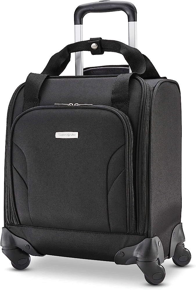 Samsonite Underseat Carry-On Spinner with USB Port, Jet Black, One Size | Amazon (US)