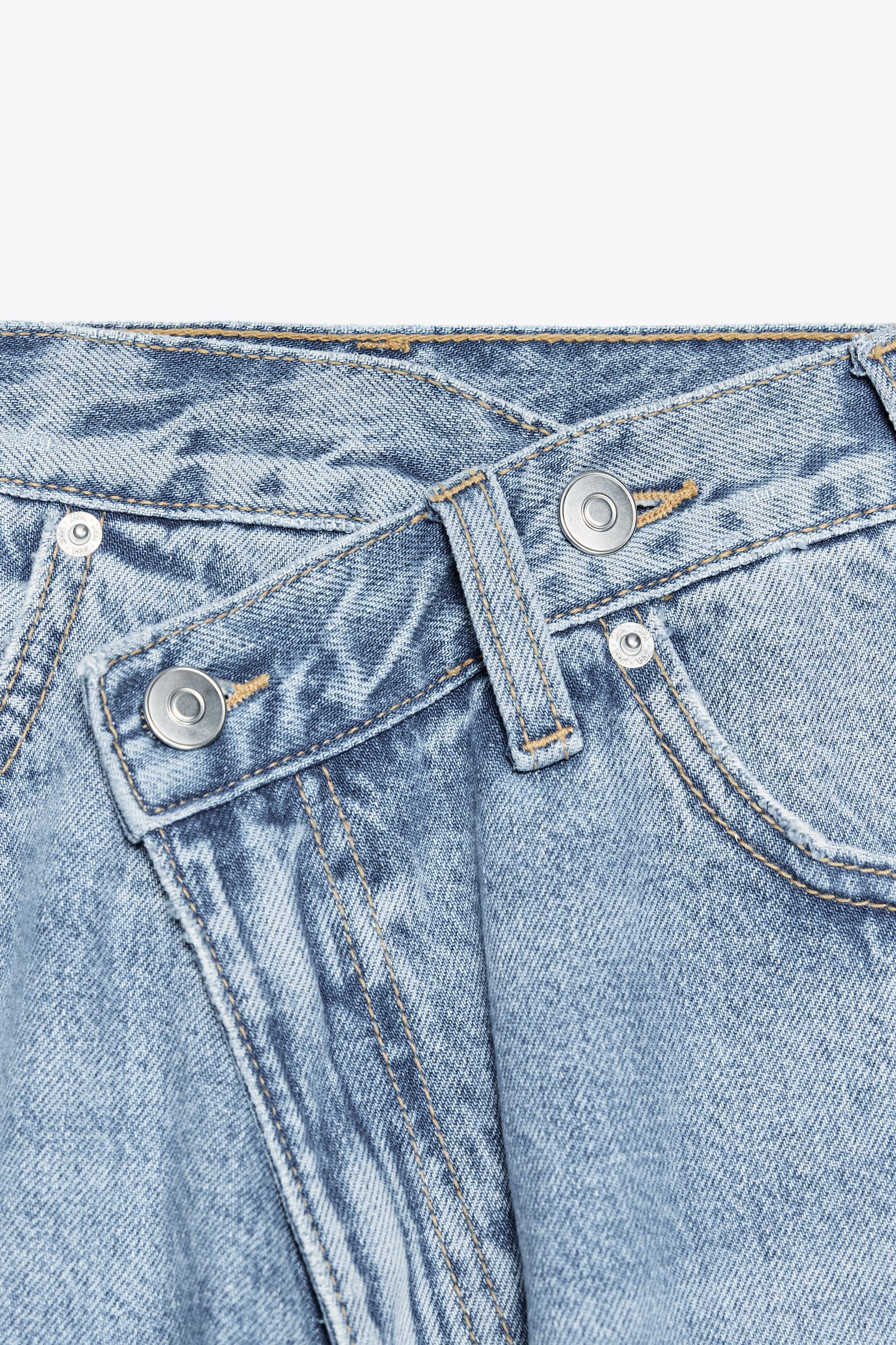 TRF HIGH-RISE WIDE LEG CROSSOVER WAIST JEANS | Zara US