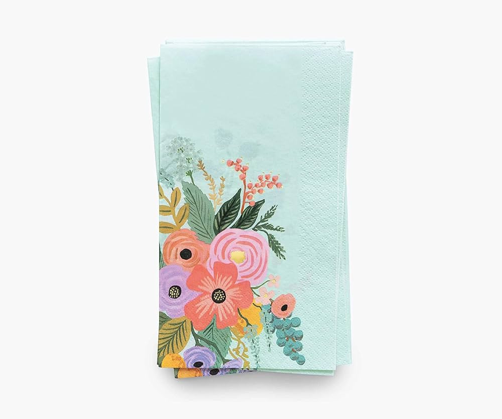 RIFLE PAPER CO. Garden Party Guest Napkins, 8" L x 4.25" W, Set of 20, Paper Napkins with Floral ... | Amazon (US)