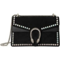 Gucci Dionysus suede shoulder bag with crystals - Noir | Farfetch FR