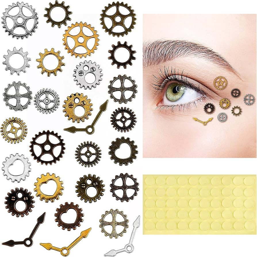 Amazon.com: 28 Pieces Steampunk Eye Decals Antique Metal Steampunk Accessories DIY Assorted Color... | Amazon (US)