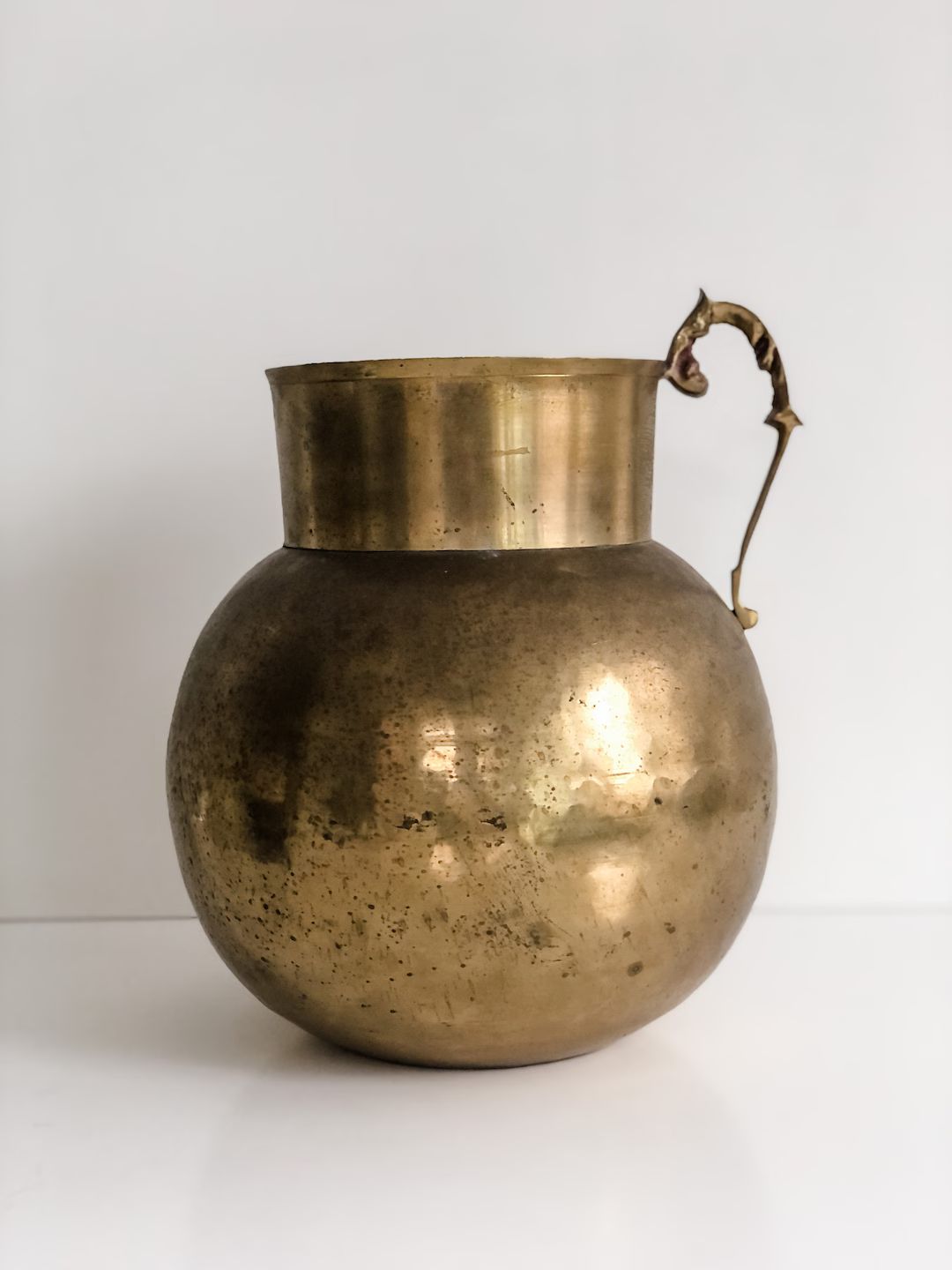 Large Antique Brass Round Pitcher, Vintage | Etsy (US)