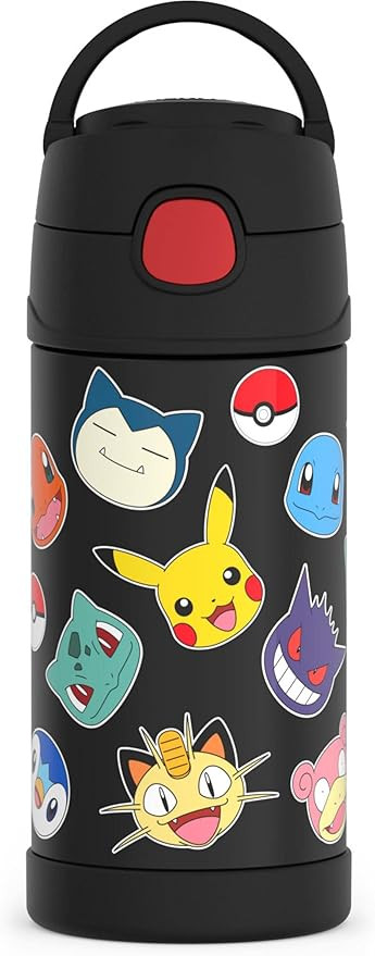 THERMOS FUNTAINER 12 Ounce Stainless Steel Vacuum Insulated Kids Straw Bottle, Pokemon | Amazon (US)