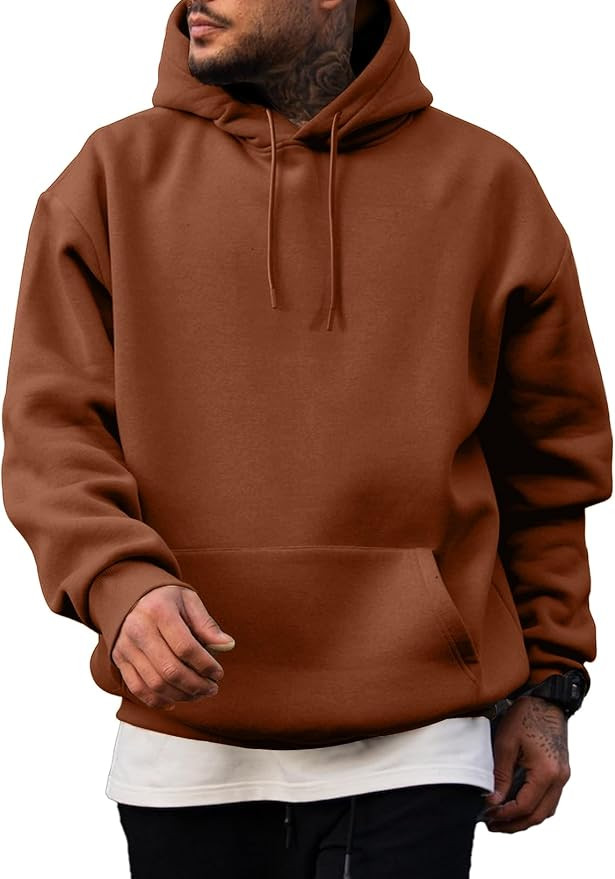 JMIERR Mens Casual Cotton Hooded Collar Drawstring Hoodies Pullover Sweatshirts Casual Long Sleev... | Amazon (US)