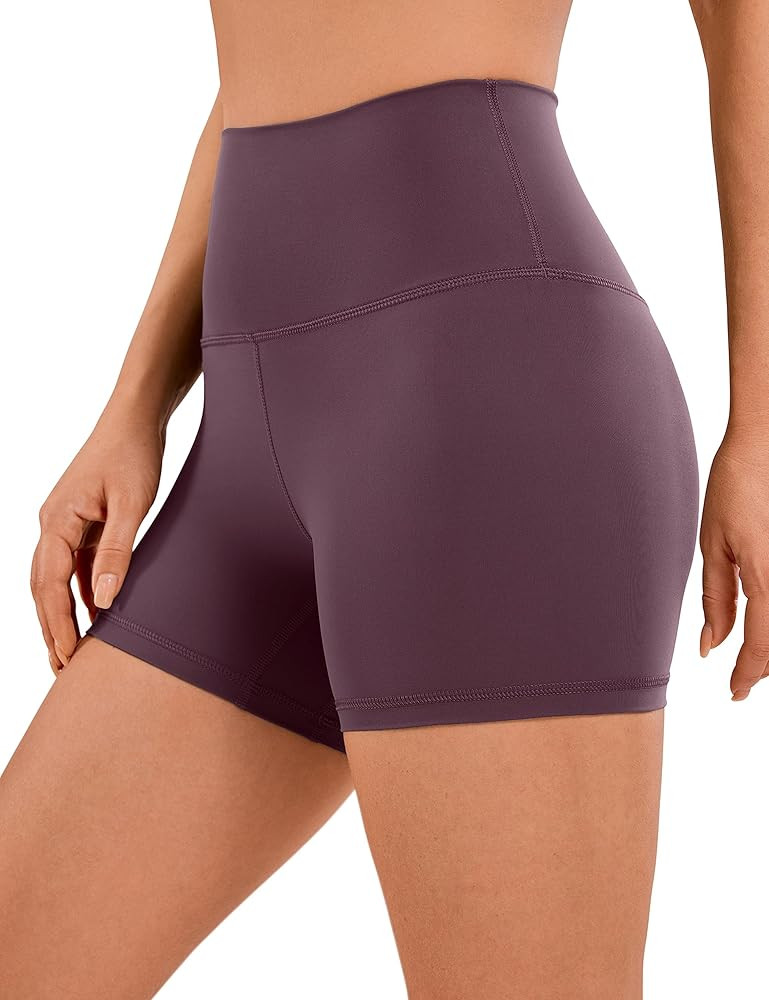 CRZ YOGA Women's Naked Feeling Biker Shorts - 4 Inches High Waist Yoga Workout Running Gym Spande... | Amazon (US)