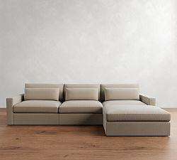 Westwood Square Arm Deep Seat Modular Chaise Sectional (142") | Pottery Barn (US)