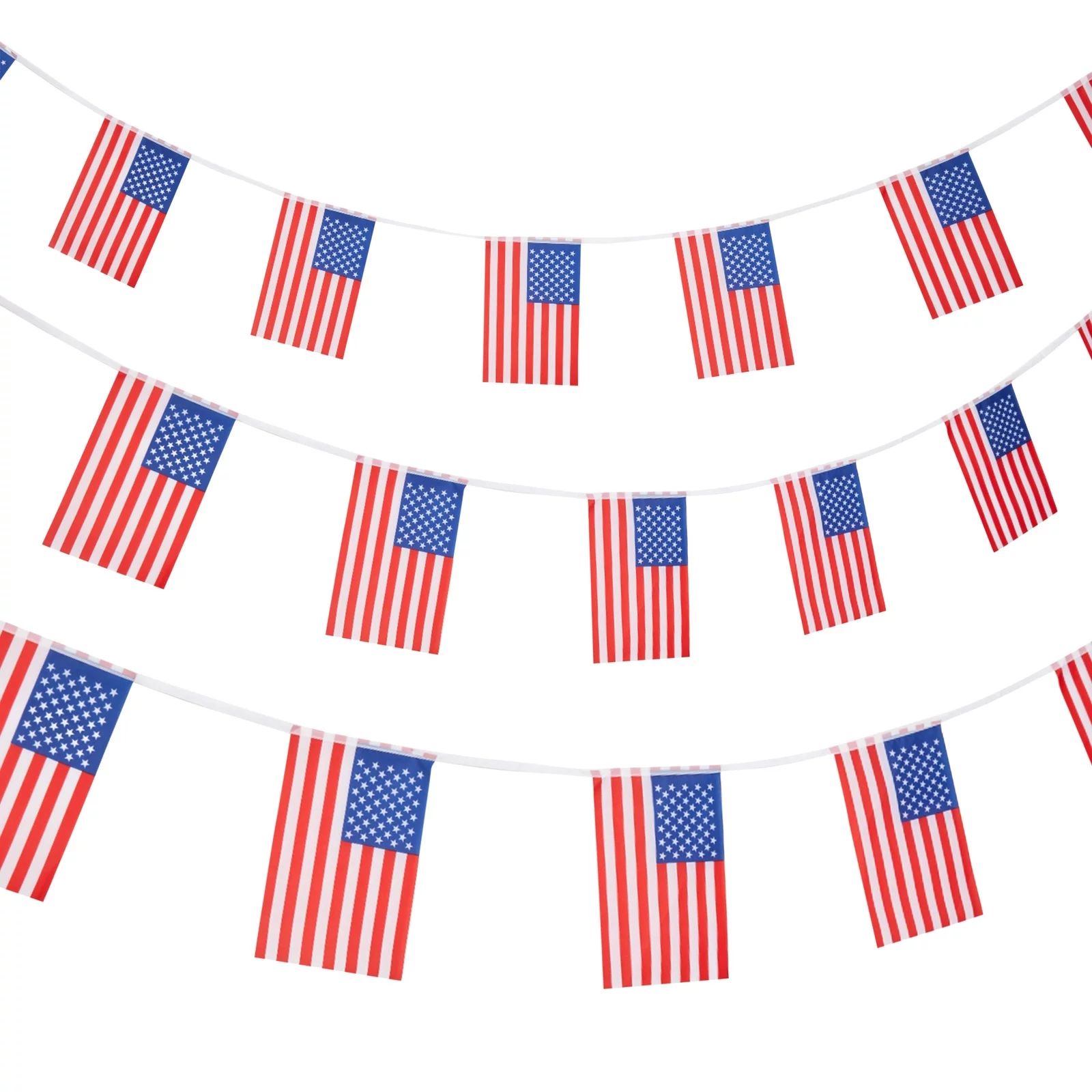 2 Pack USA Bunting Flag Banner for 4th of July Outdoor Party Decor, 26 feet - Walmart.com | Walmart (US)