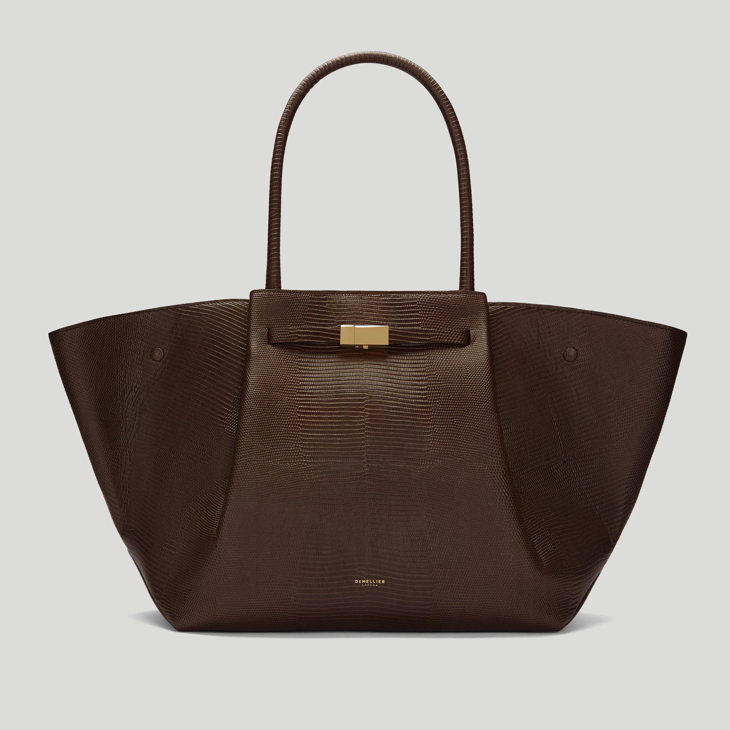 DeMellier The New York in Espresso Lizard Effect Leather Shoulder bag | DeMellier