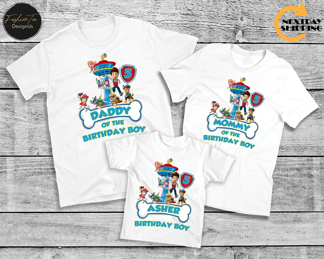 Patrol Birthday Shirt, Personalized Birthday Family Matching Shirts, Custom Birthday Patrol Tshir... | Etsy (US)