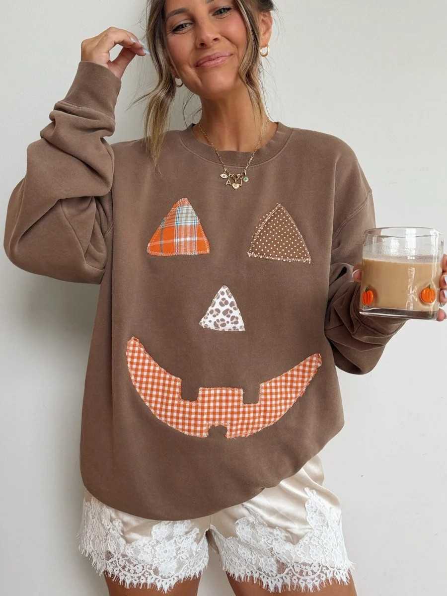 'Jack O' Pattern' Appliqu\u00e9 Cozy Crew | United Monograms